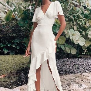 Lulus white statin flutter dress